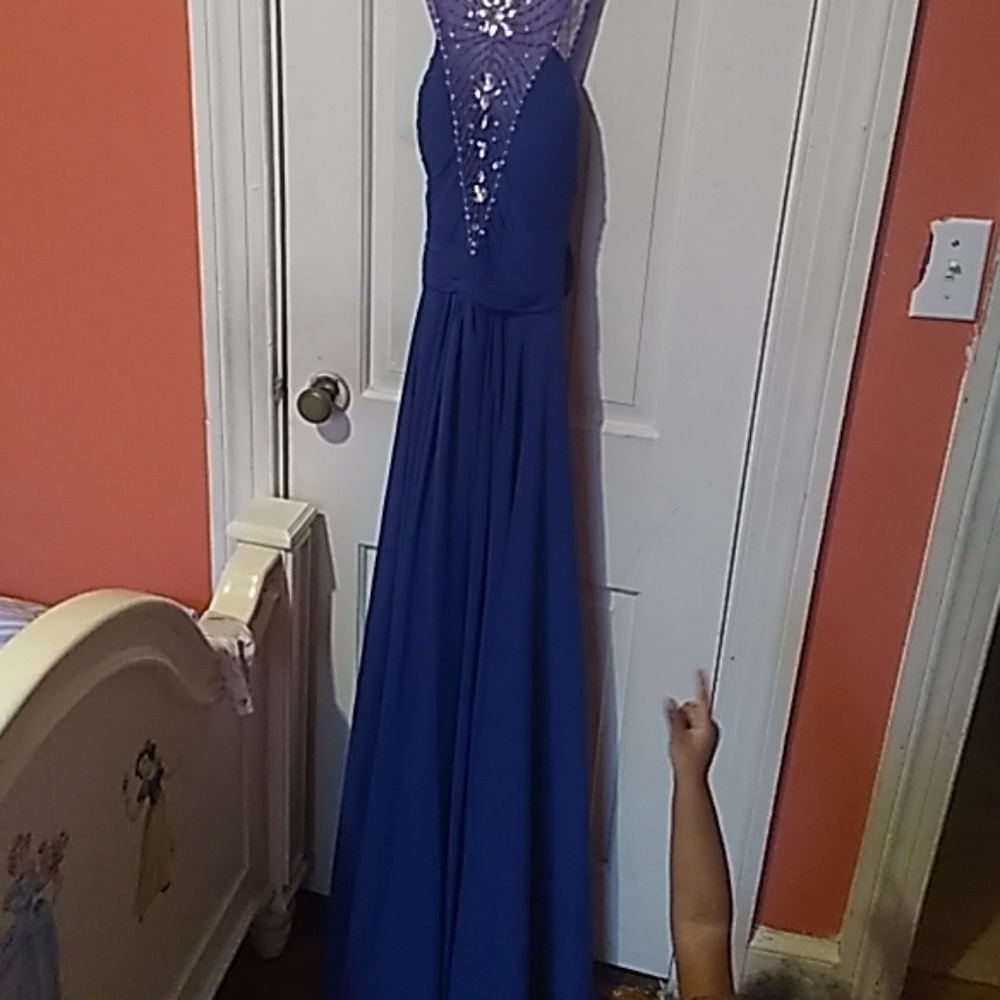 Beautiful beaded halter long gown